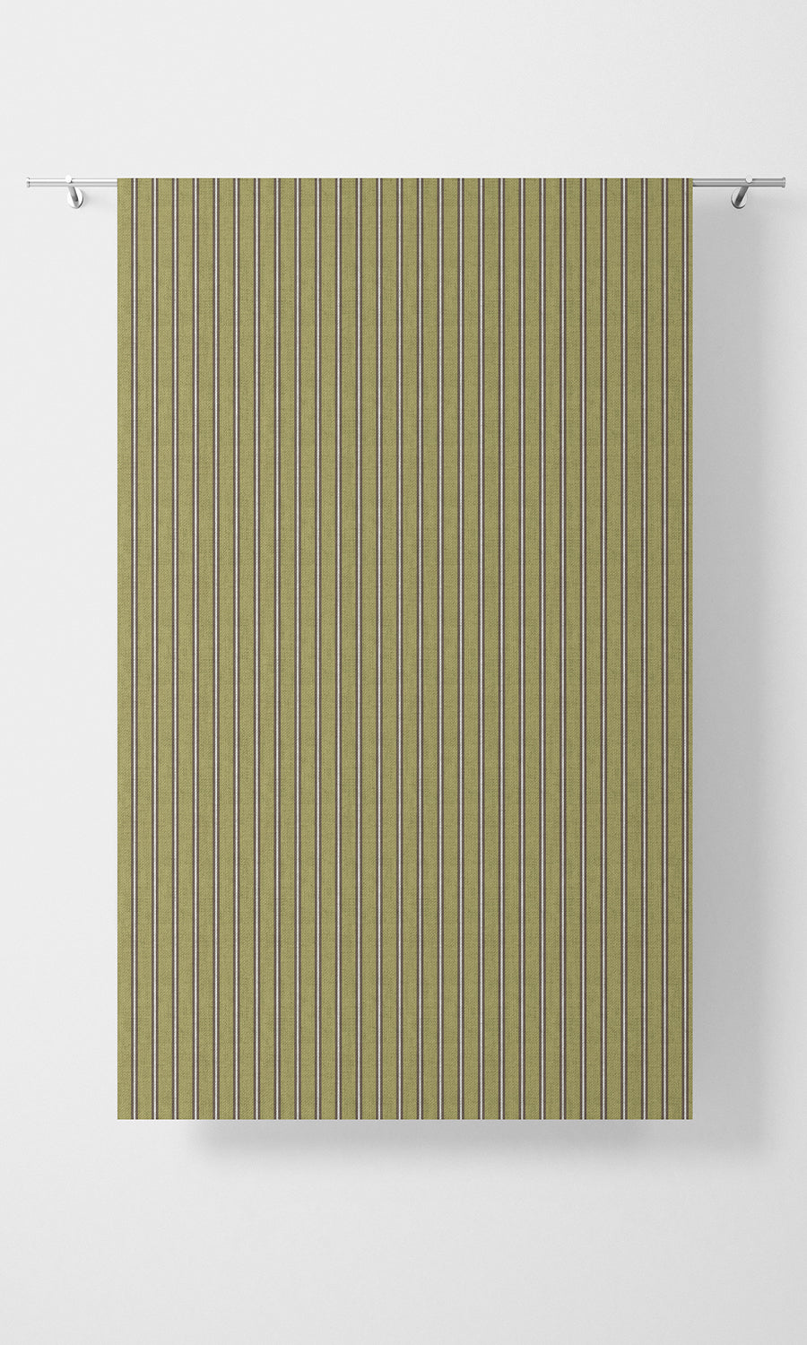 Striped Home Textile Fabric Material By the Metre (Chartreuse Green/ Brown)
