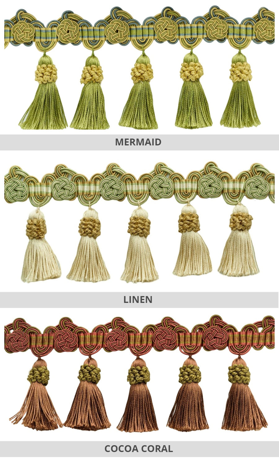 Roman blind tassels