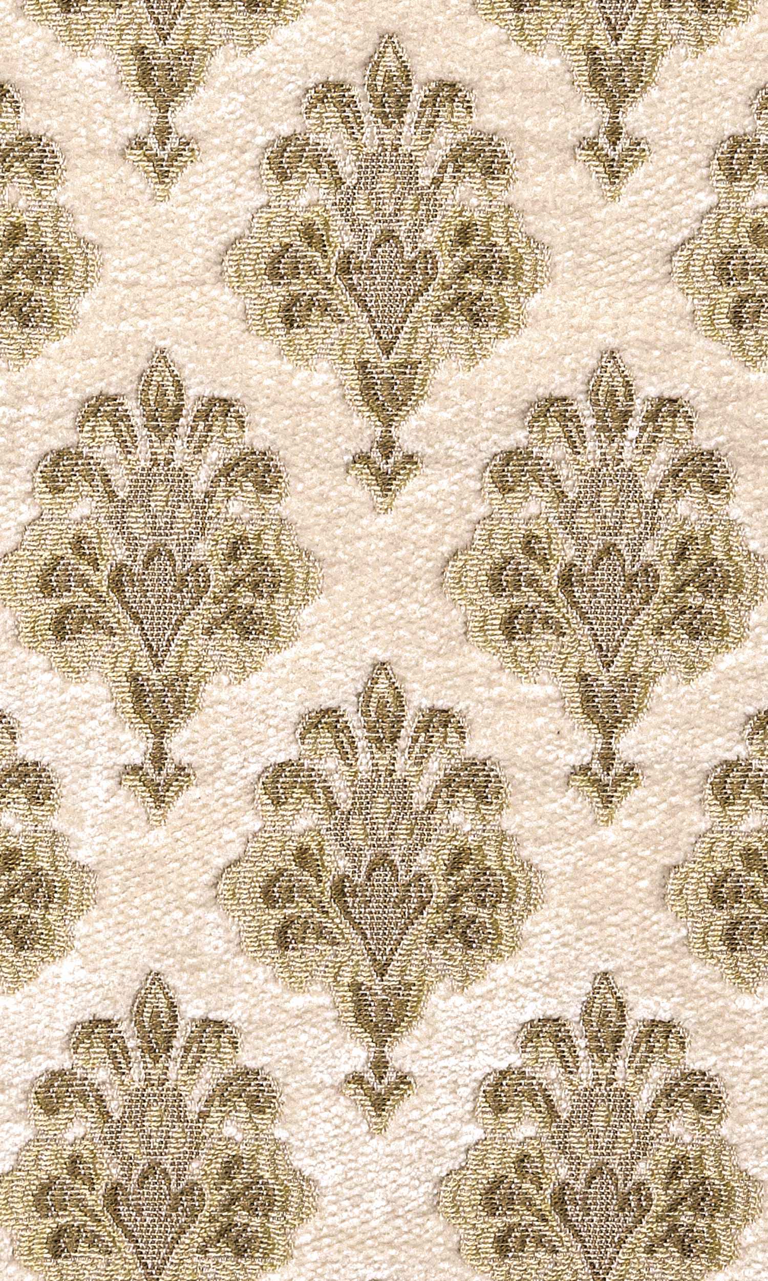 Damask Velvet Home Textile Fabric Material By the Metre (Beige/ Brown)