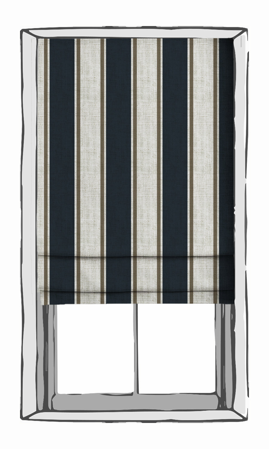 Geometric Free Fabric Material Sample (Navy Blue/ Brown)