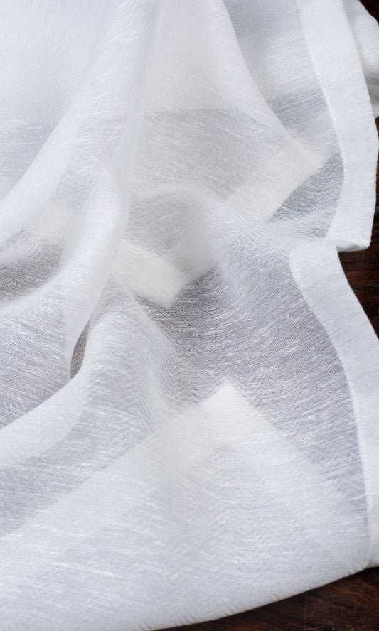Textured Sheer Fabric Blinds (White)