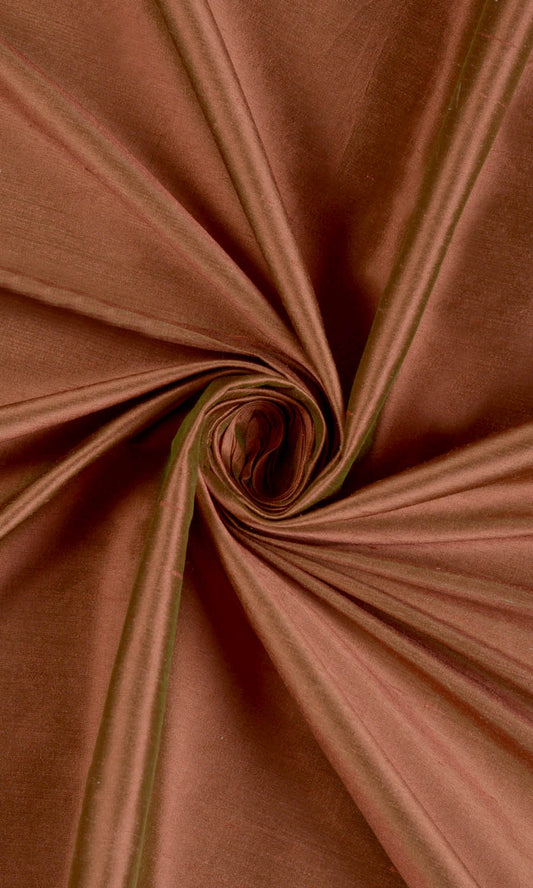 Shantung Silk Home Décor Fabric By the Metre (Deep Orange)