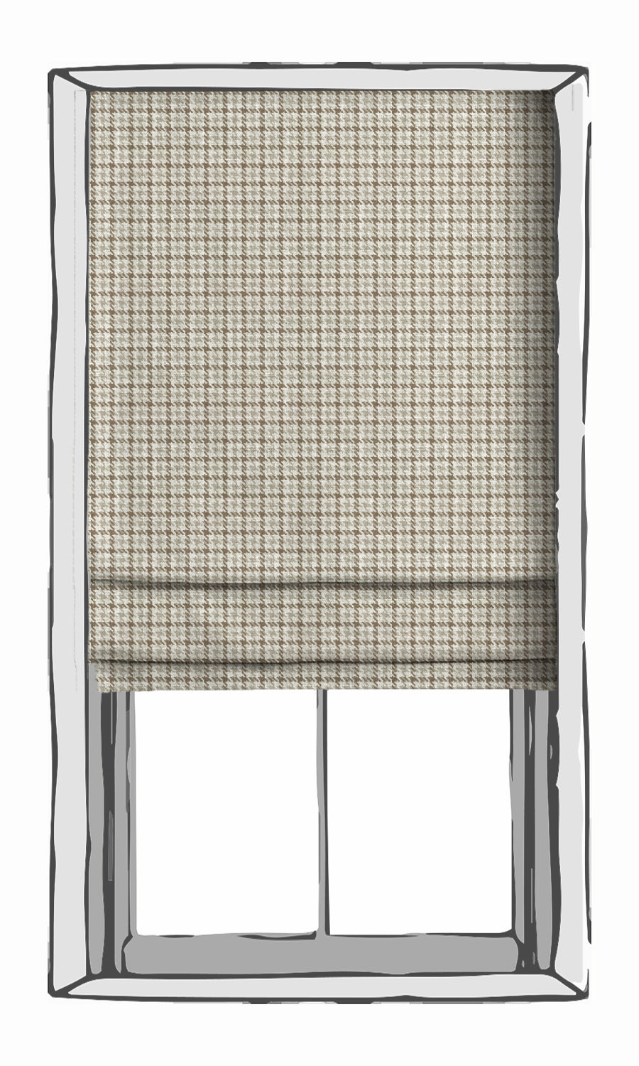Houndstooth Print Window Treatments Fabric Sample (Gray/ Brown)