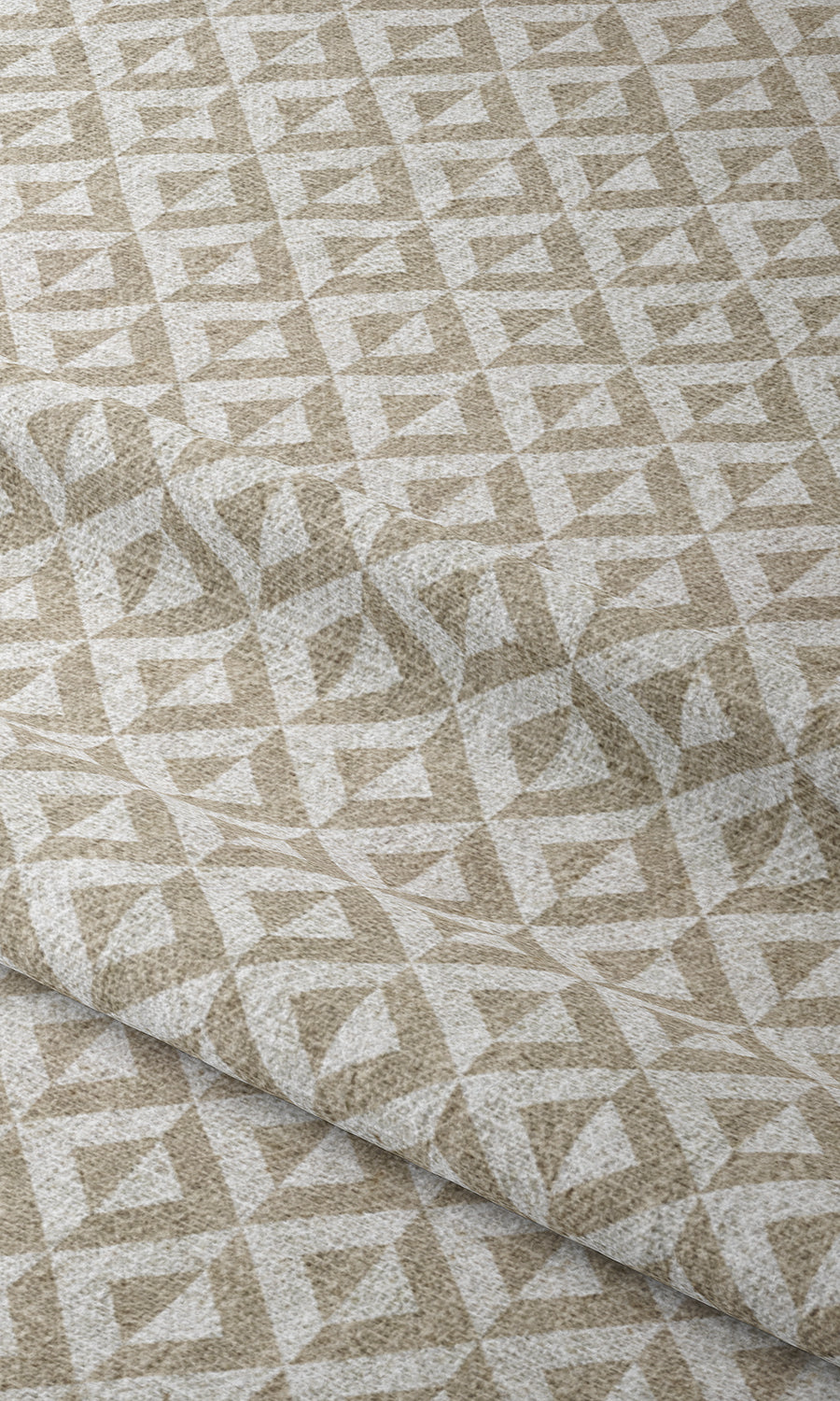 Geometric Print Window Treatments Fabric By the Metre (Beige/ White)