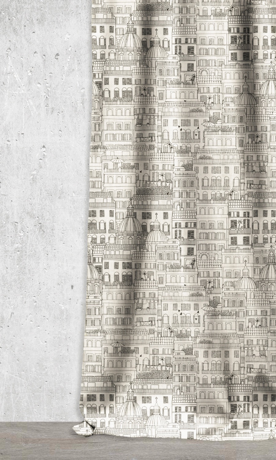 Print Home Décor Fabric By the Metre (Black/ Milky White)