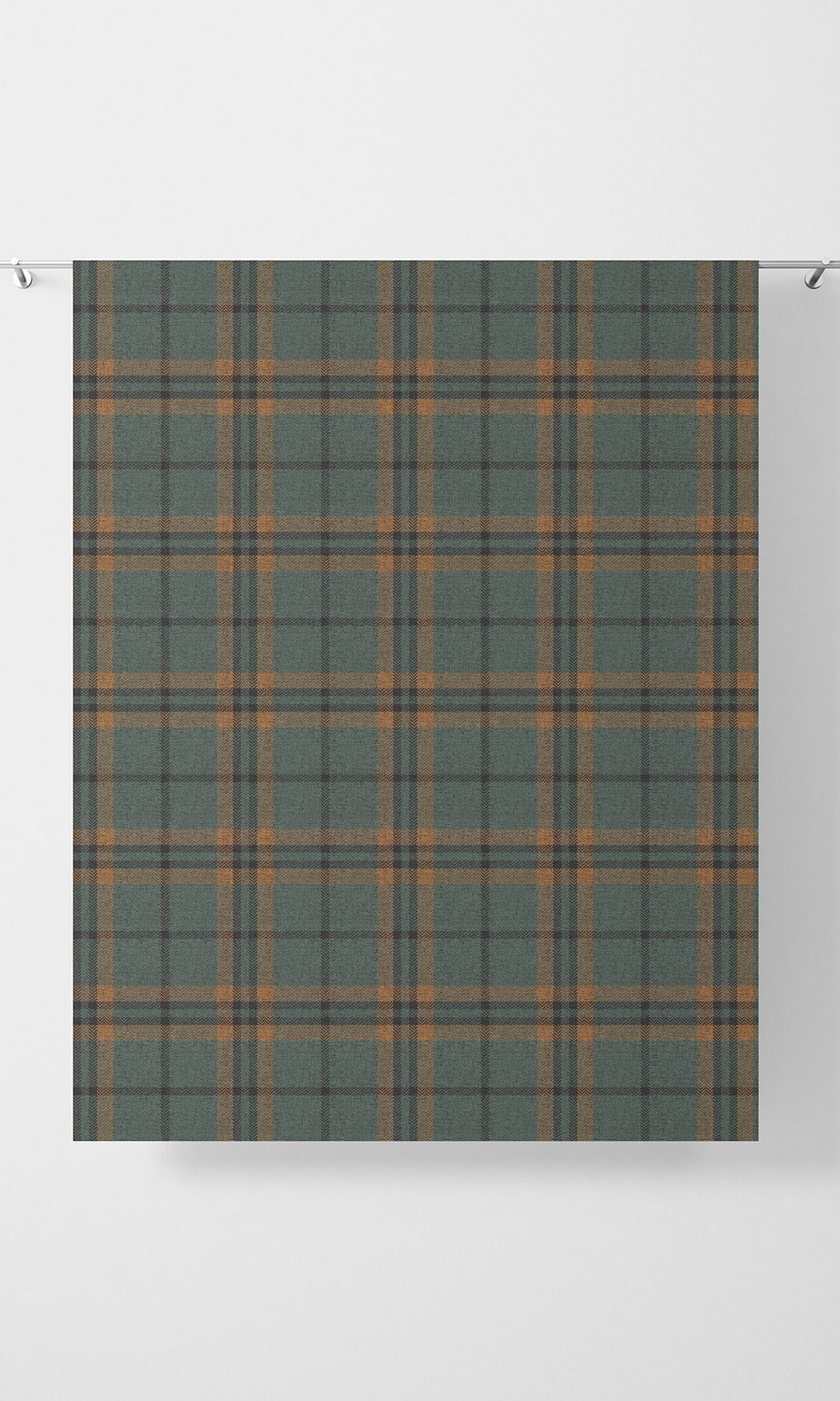 Plaid Home Décor Fabric Sample (Teal/ Mustard)