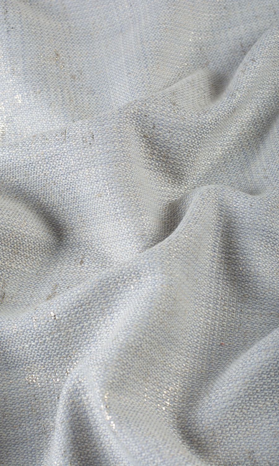 Metallic Accents Linen Blend Fabric By the Metre for Roman Blinds & Shades (Gray-Blue)