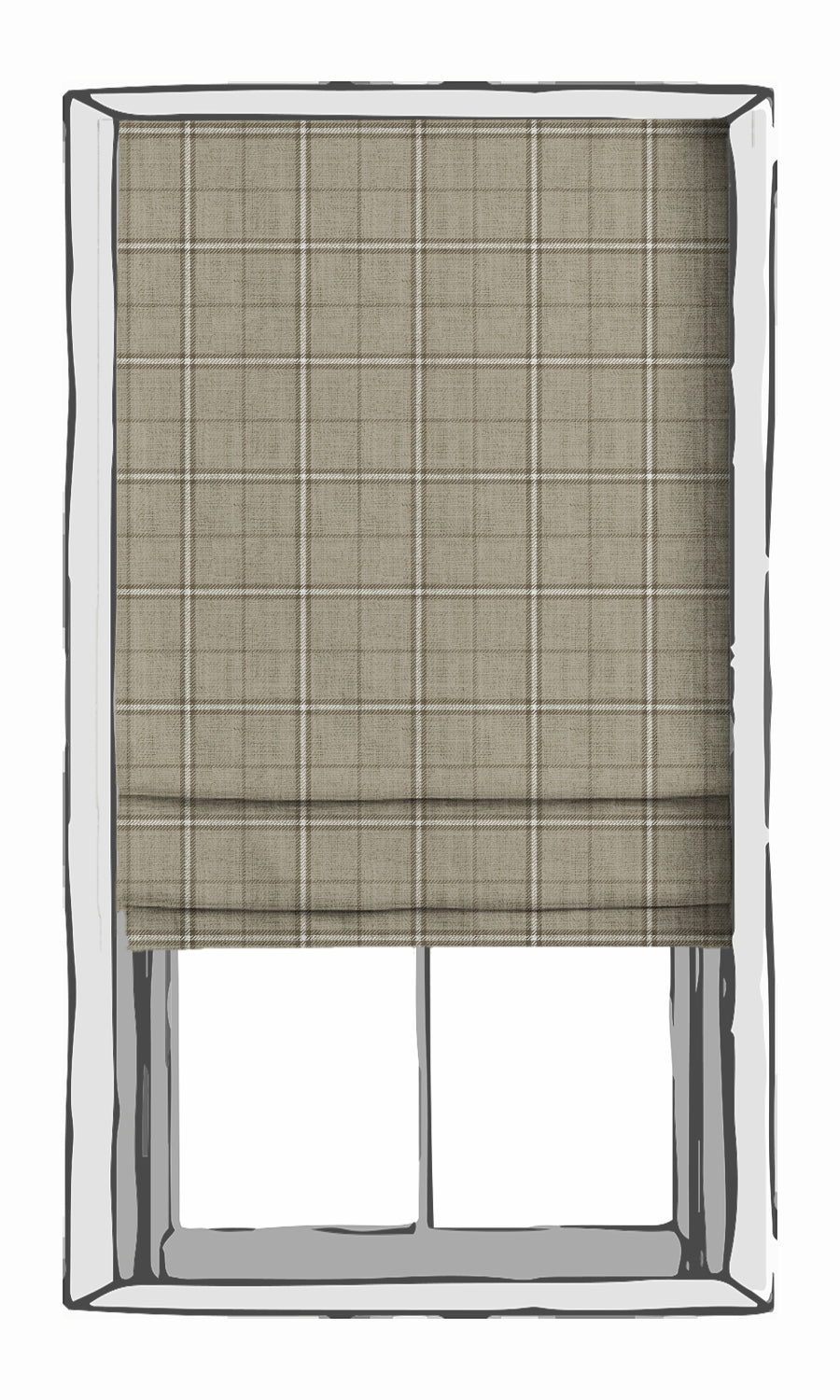 Checkered Shades (Grey-Beige/ Brown) Extra Long Short Wide