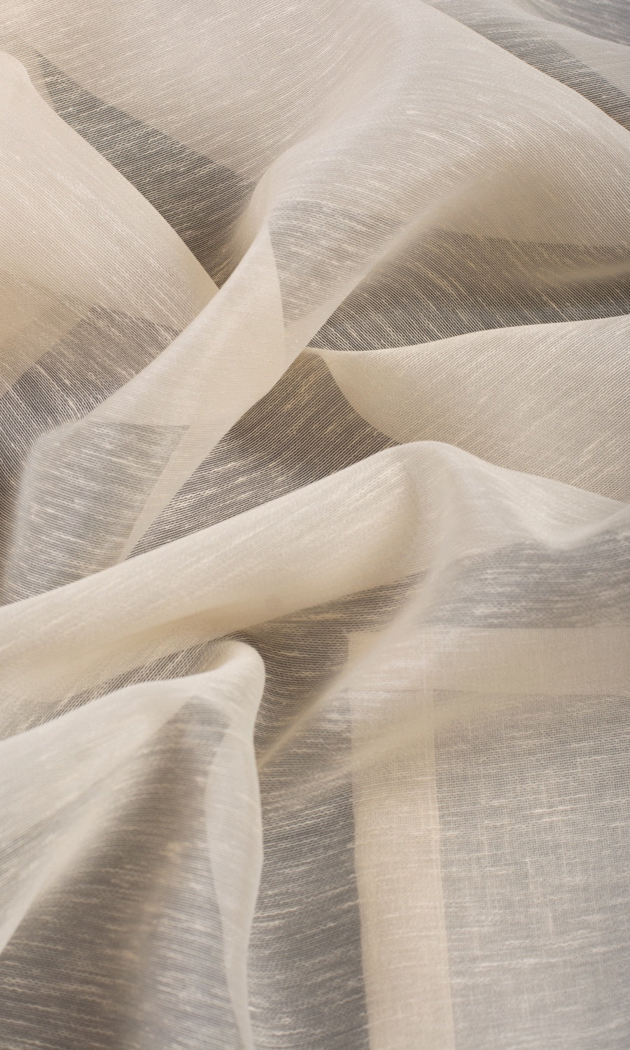 Plain Sheer Free Fabric Material Sample (Warm Ivory)