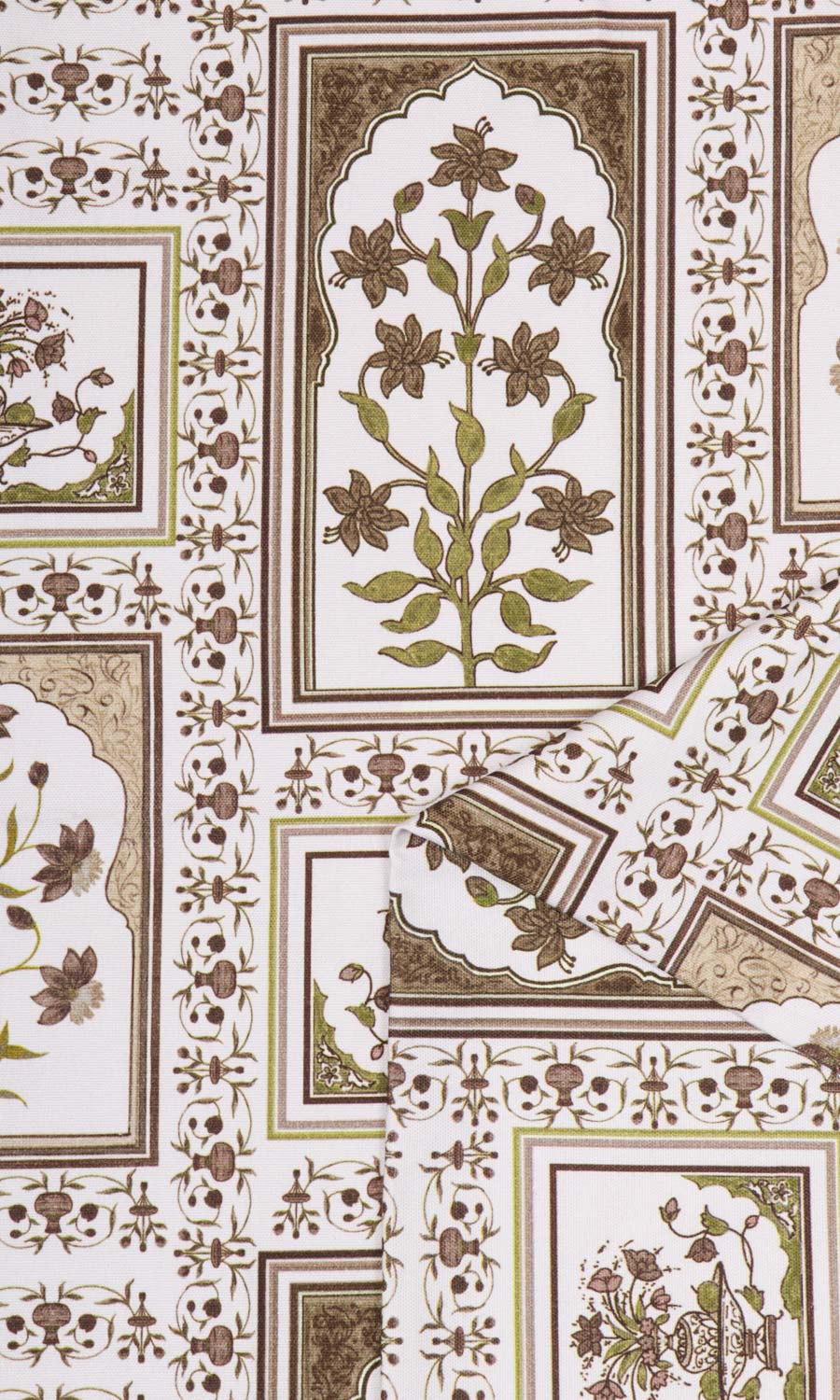 Floral Cotton Roman Blinds & Window Shades (Brown/ Green)