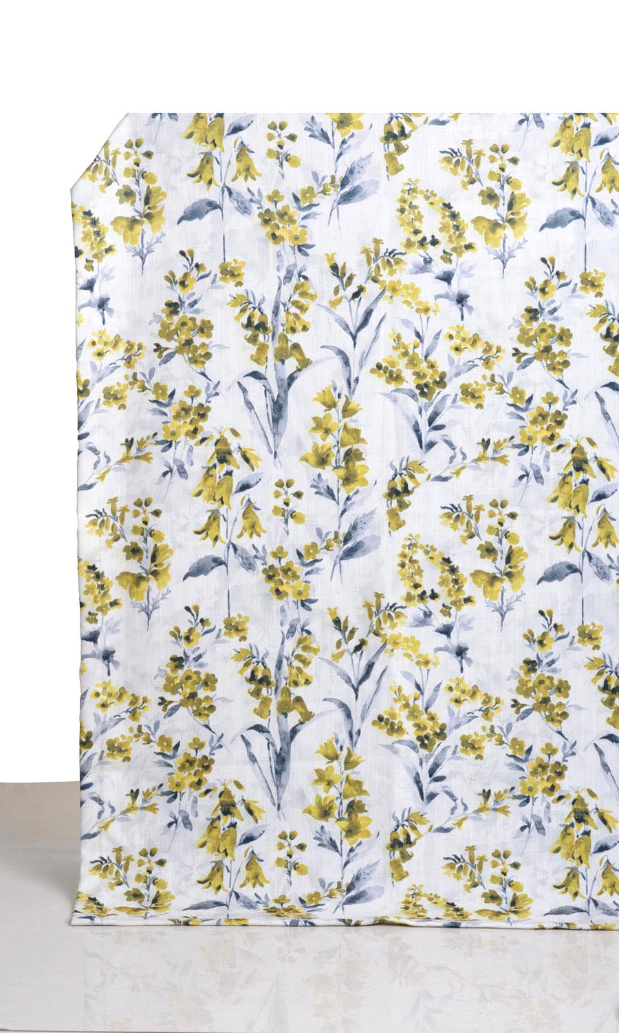 Floral Print Roman Shades (Yellow/ Gray) for Living, Bedroom, Kitchen, Bathroom