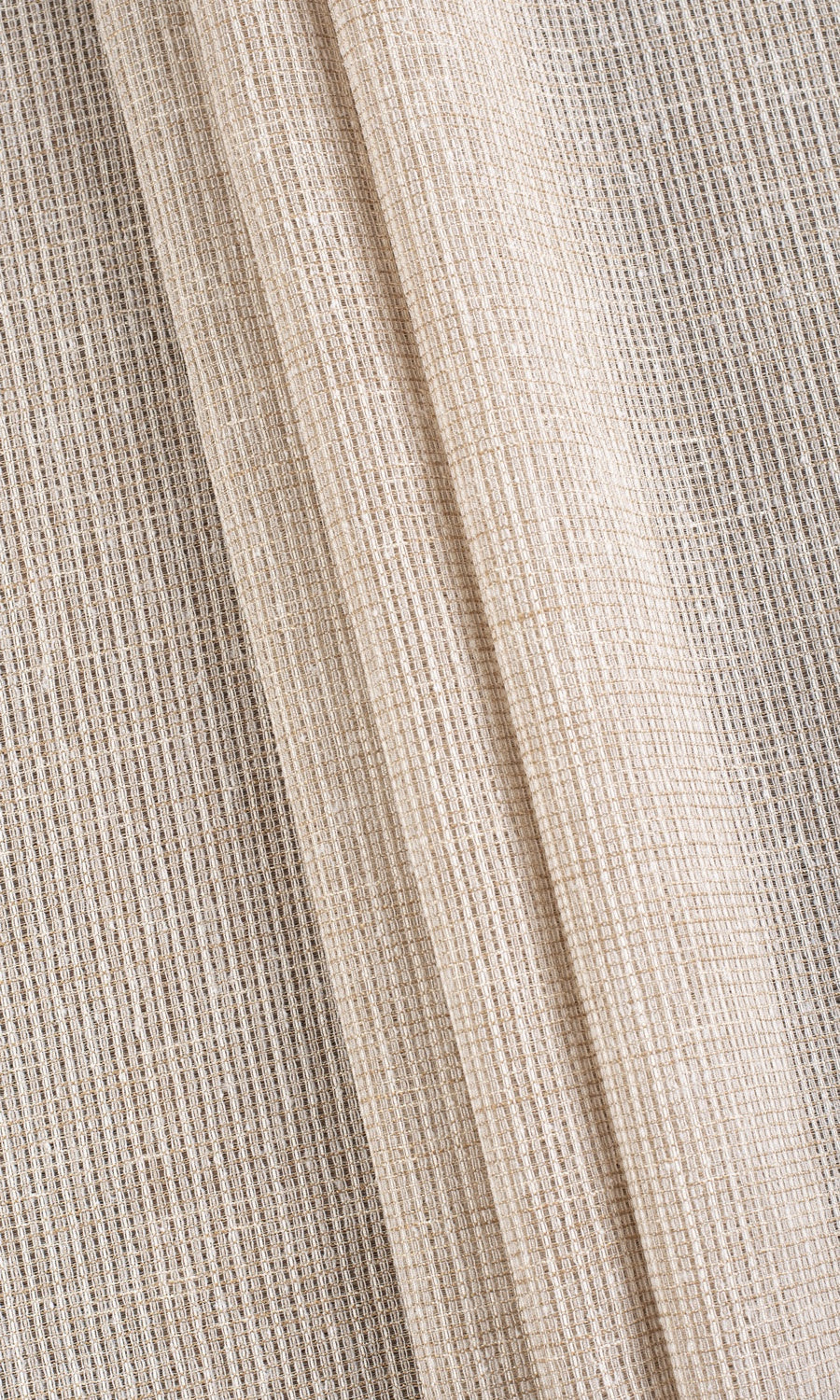 Checkered Sheer Flat, Plain, Fake, Faux, European Relaxed Roman Blinds (Beige/ Brown)