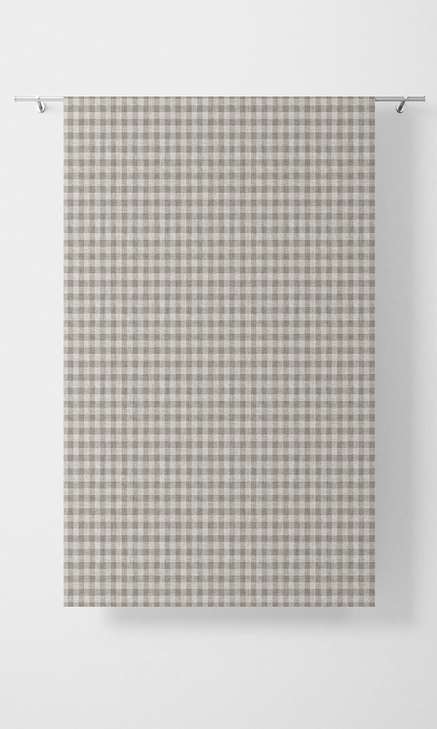 Check Patterned Home Textile Fabric Material Sample (Grey/ White)