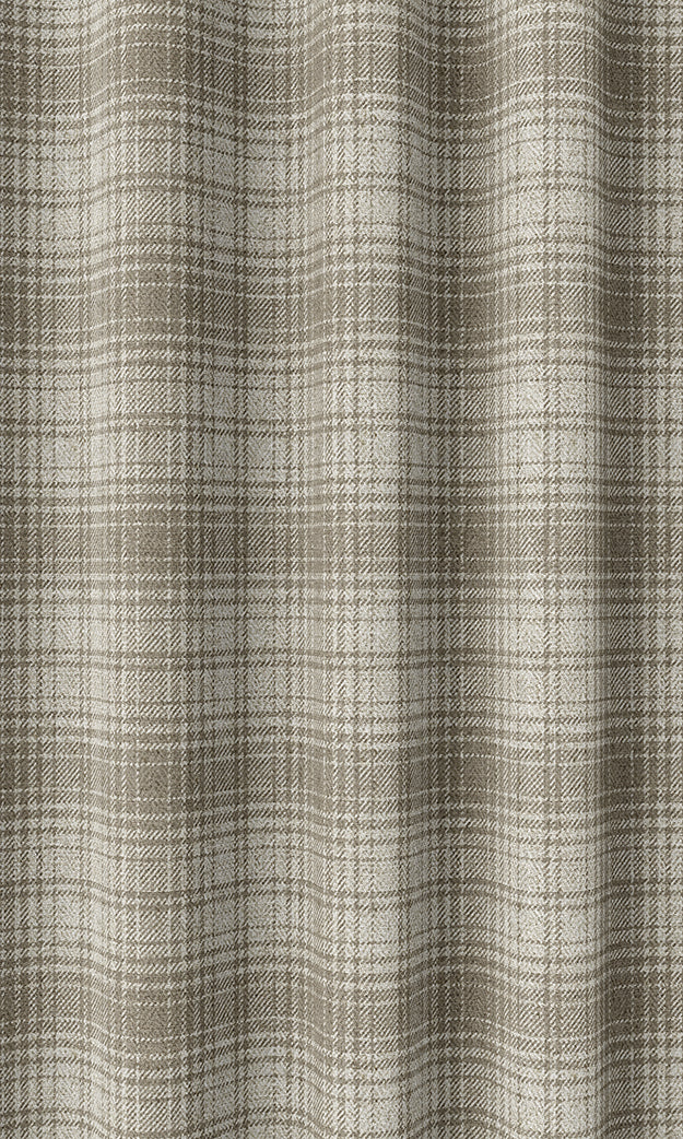 Plaid Patterned Home Textile Fabric Material Sample (Beige/ White)