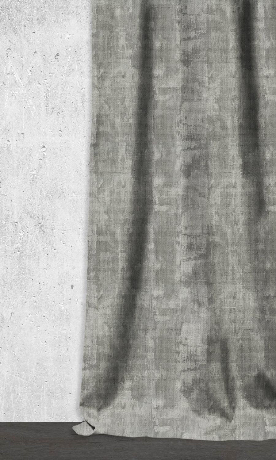 Watercolor Effect Striped Window Treatments Fabric By the Metre (Grey)