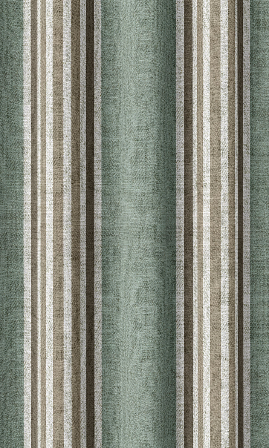 Striped Home Décor Fabric Sample (Duck Egg Blue/ Brown/ White)