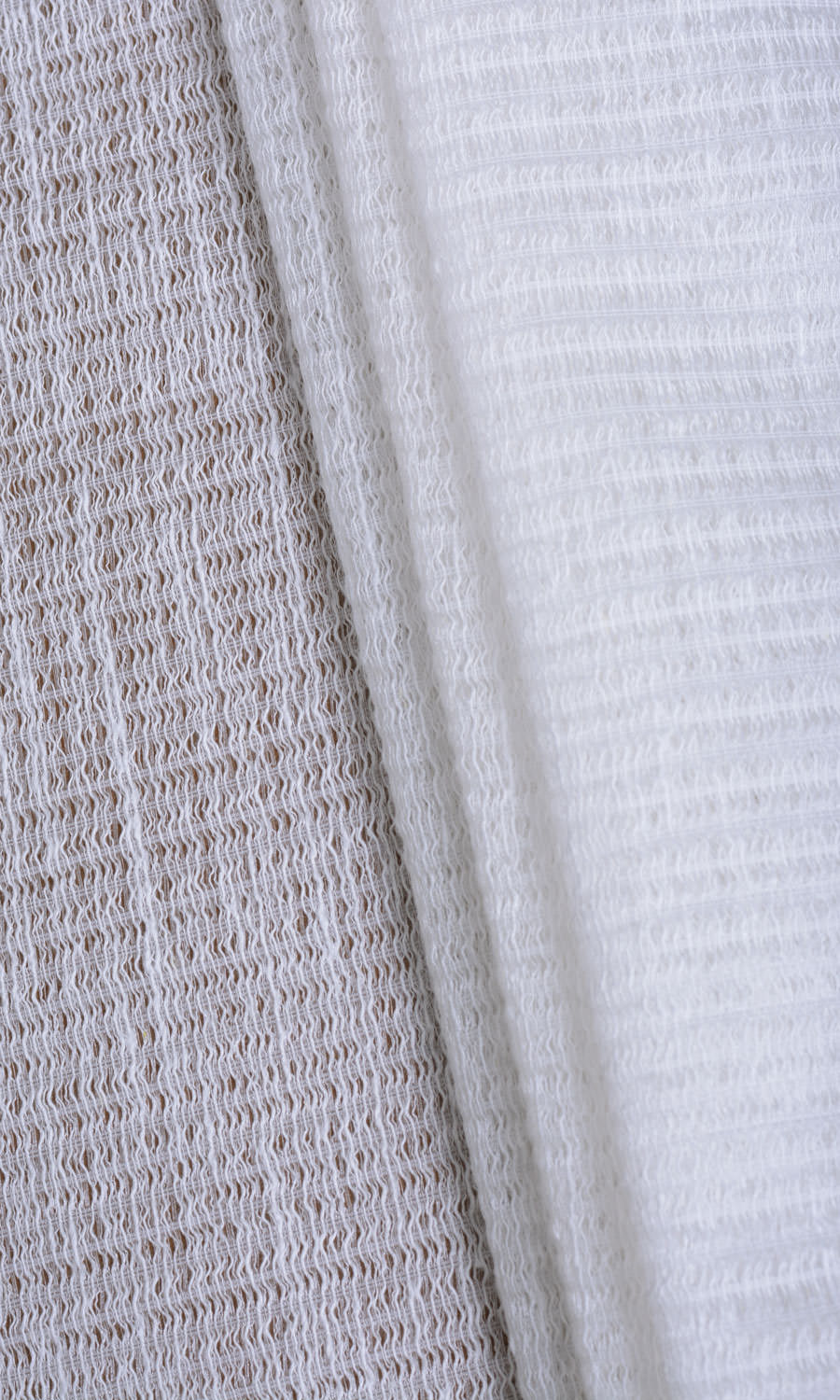 Cotton Blend Check Sheer Window Treatments Fabric Sample (Milky White)