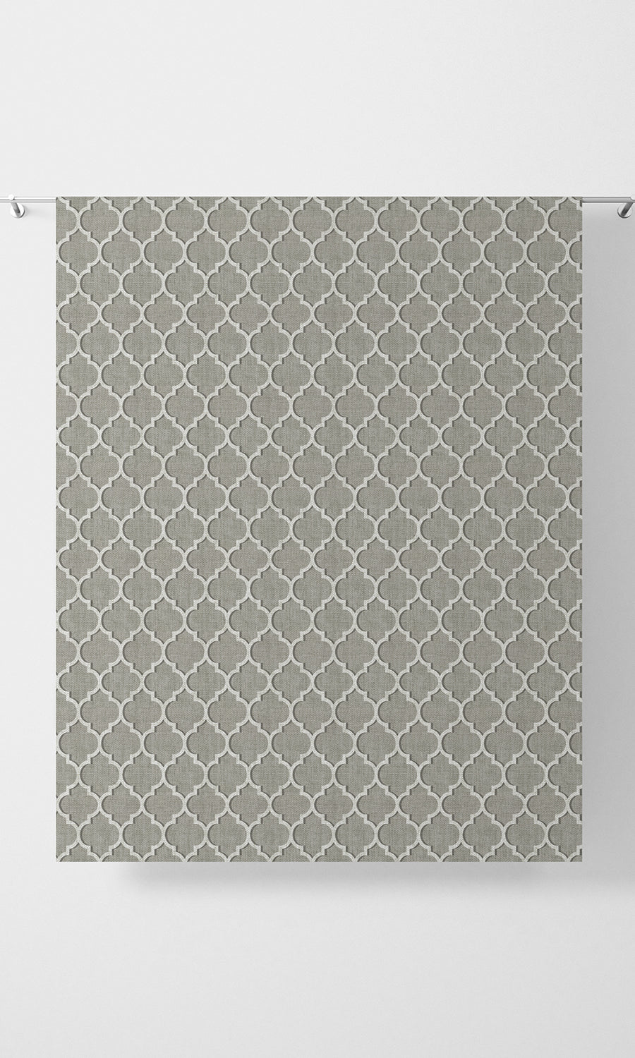 Trellis Tile Print Home Textile Fabric Material Sample (Grey/ White)