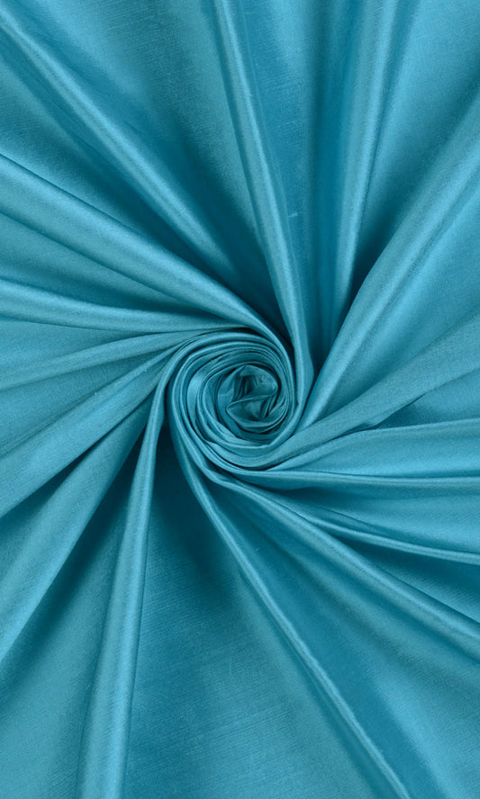 Shantung Silk Home Décor Fabric By the Metre (Aqua Blue)