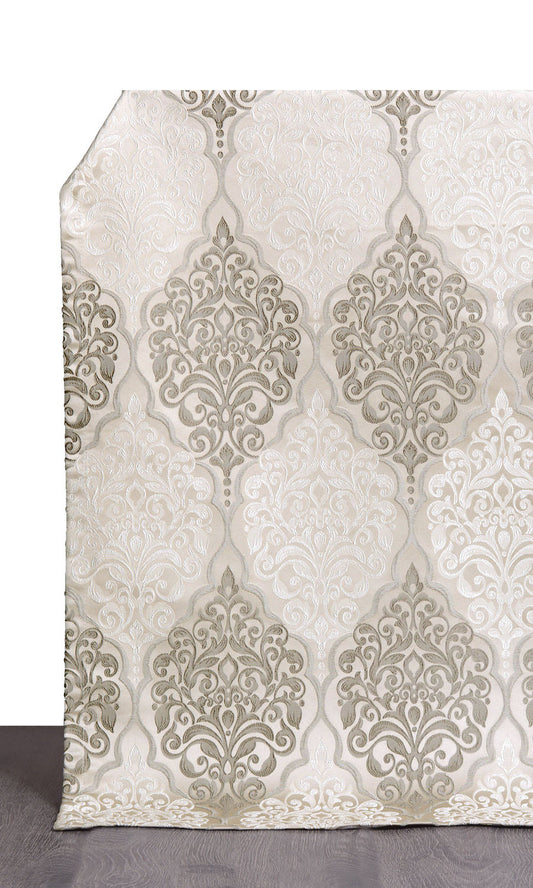 Damask Home Décor Fabric By the Metre (Beige)