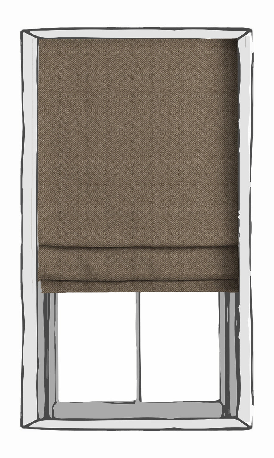 Herringbone Textured Window Treatments Fabric Sample (Brown)