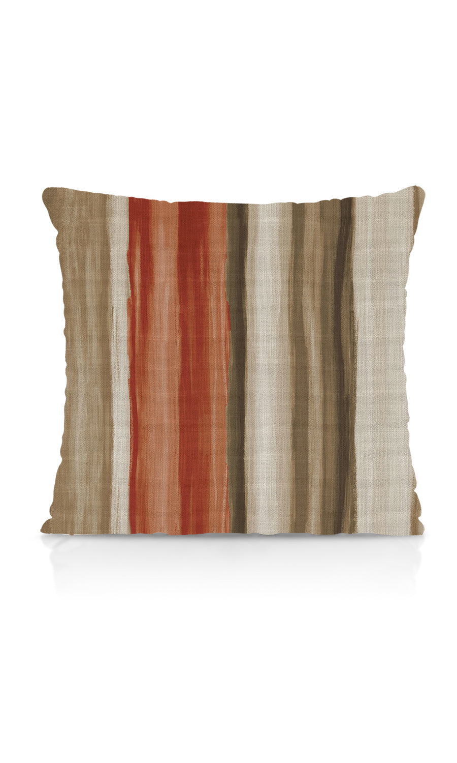 Watercolor Effect Striped Home Textile Fabric Material By the Metre (Red/ Brown)