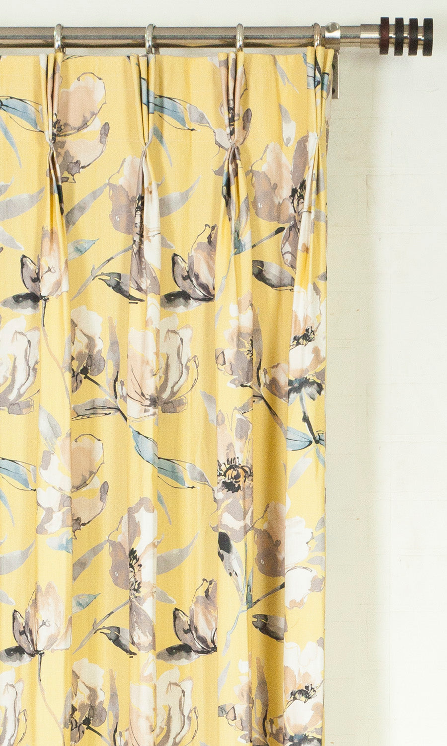 Floral Cotton Flat, Plain, Fake, Faux, European Relaxed Roman Blinds (Yellow)