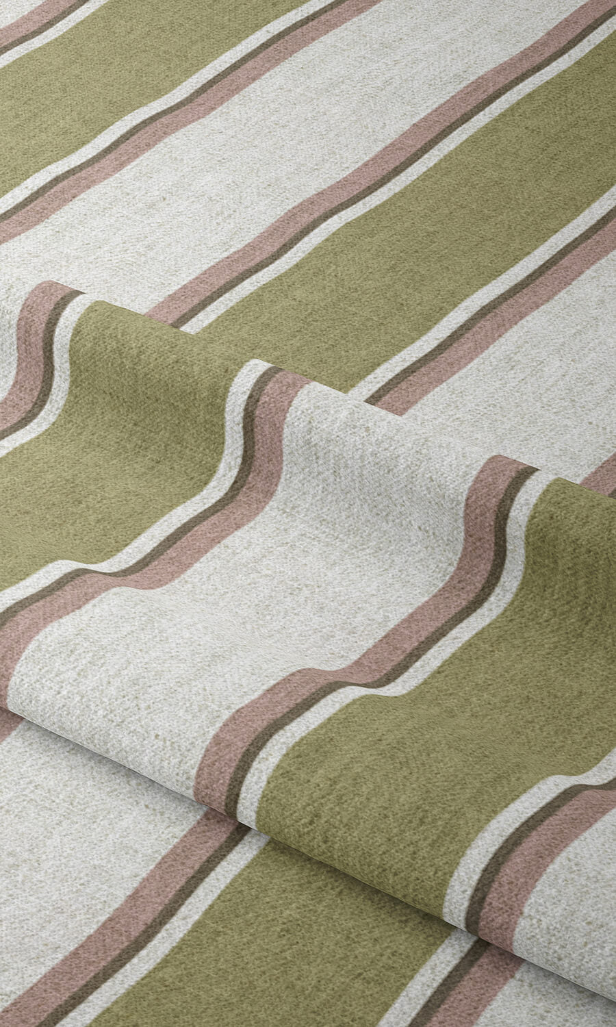 Striped Free Fabric Material Sample (Green/ Pink/ White)
