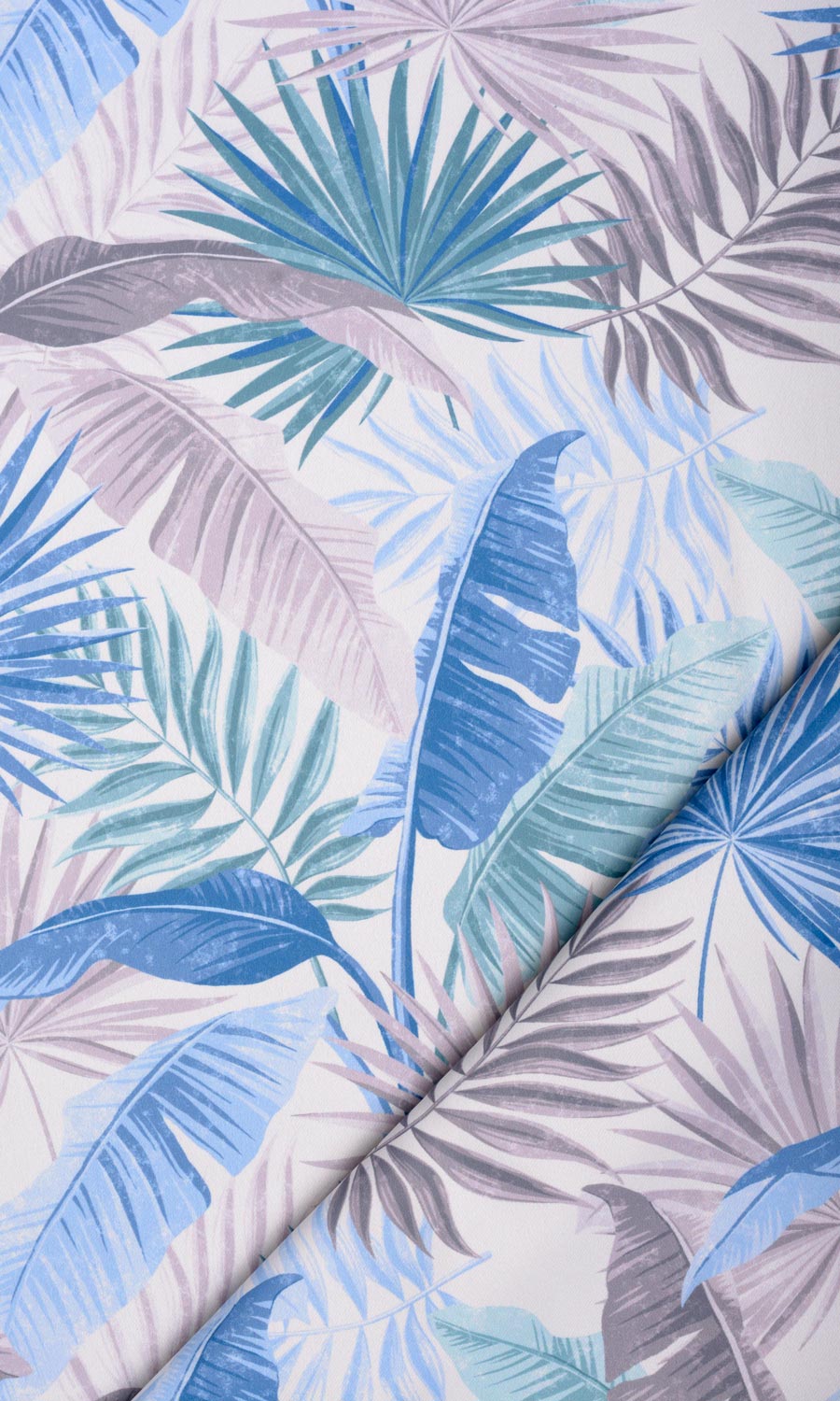 Botanical Floral Flat, Plain, Fake, Faux, European Relaxed Roman Blinds (Blue/ Purple)