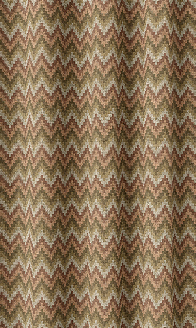 Chevron Patterned Flat, Plain, Fake, Faux, European Relaxed Roman Blinds (Green/ Salmon Pink)