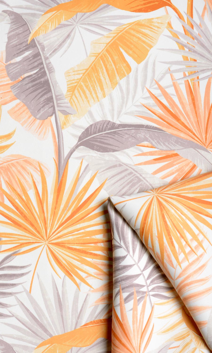 Botanical Floral Free Fabric Material Sample (Yellow/ Orange)