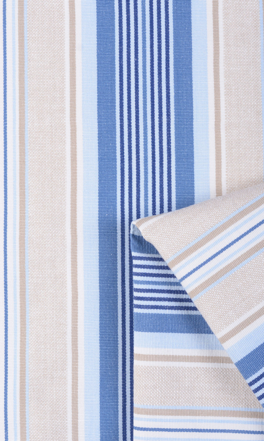 Barcode Striped Pattern  Flat, Plain, Fake, Faux, European Relaxed Roman Blinds (Blue/ Beige)