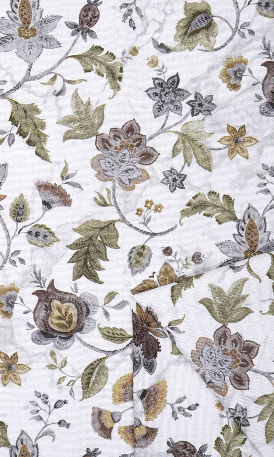 Floral Cotton Roman Blinds & Window Shades (White/ Grey/ Green)