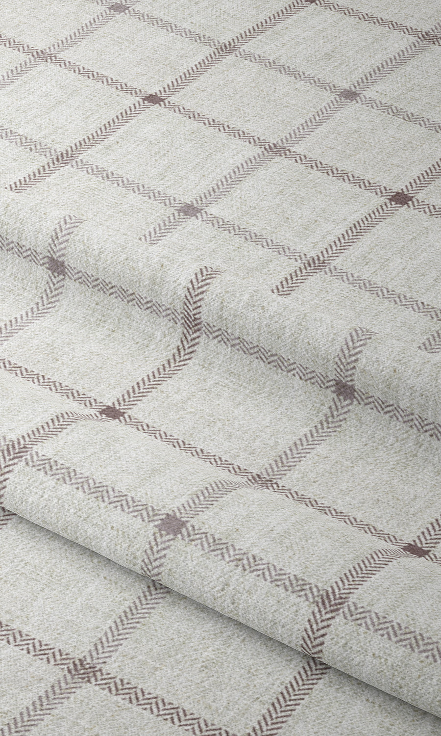 Check Patterned Home Textile Fabric Material Sample (Oatmeal White)