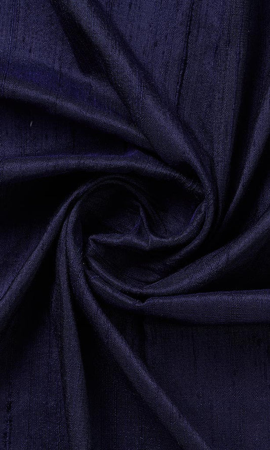 Pure Silk Home Décor Fabric Sample (Navy Blue)
