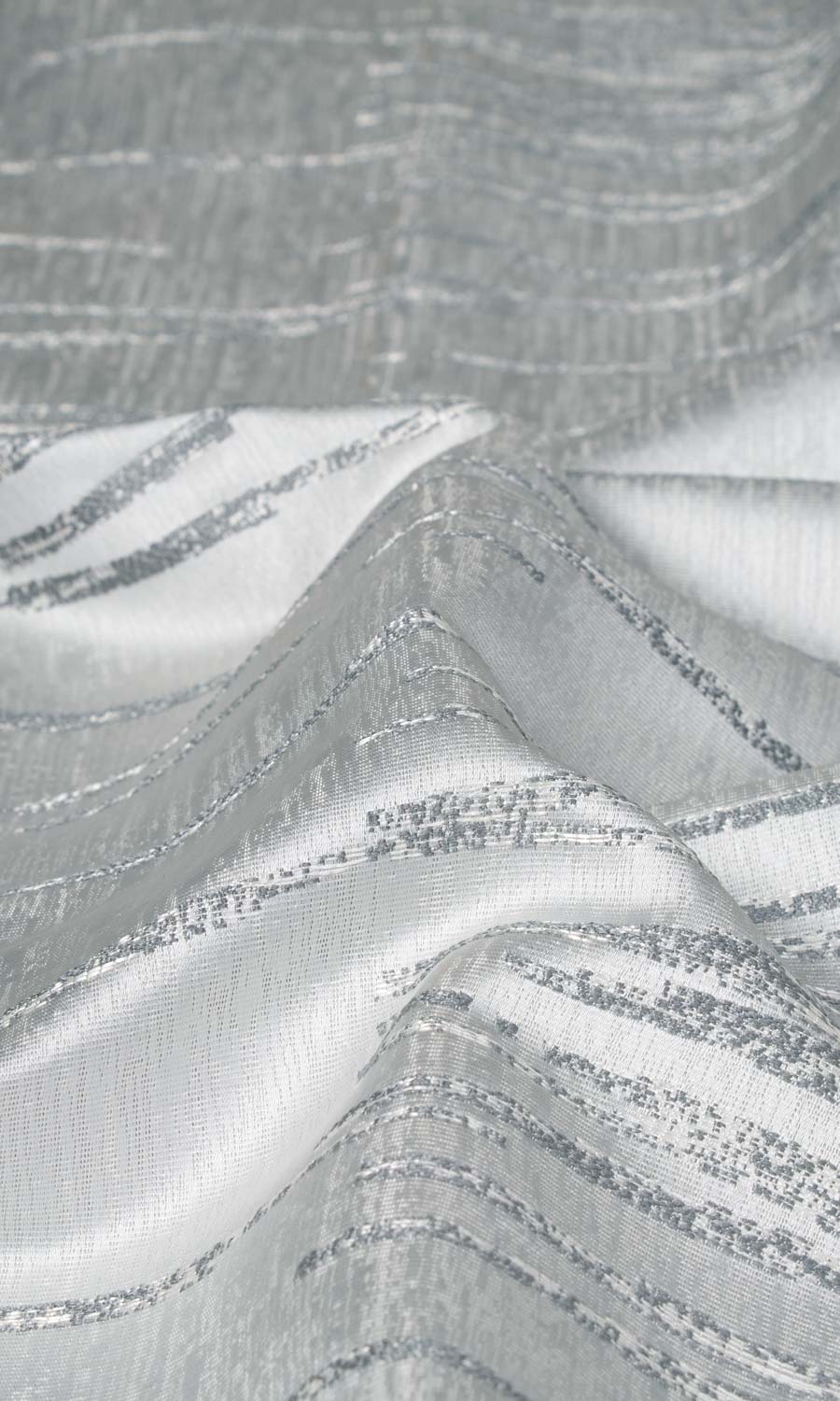 Abstract Patterned Fabric Material By the Metre (Steel Grey)
