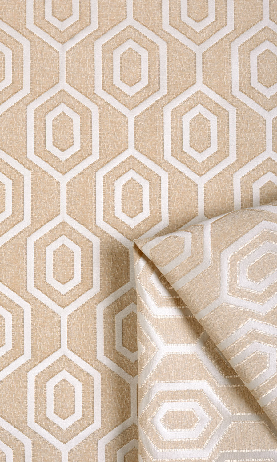 Honeycomb Patterned Flat, Plain, Fake, Faux, European Relaxed Roman Blinds (Sand Beige/ White)