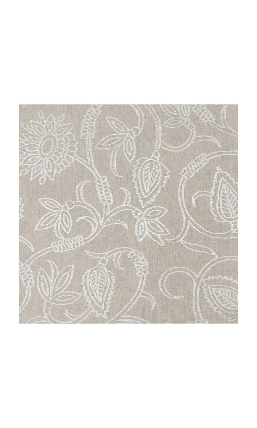 Floral Embroidered Linen Roman Blinds & Window Shades (Brown)