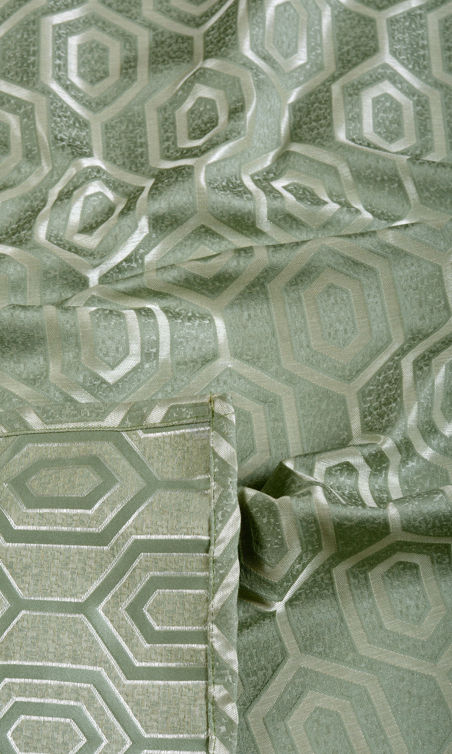 Honeycomb Patterned  Fabric By the Metre for Roman Blinds & Shades (Sage Green)