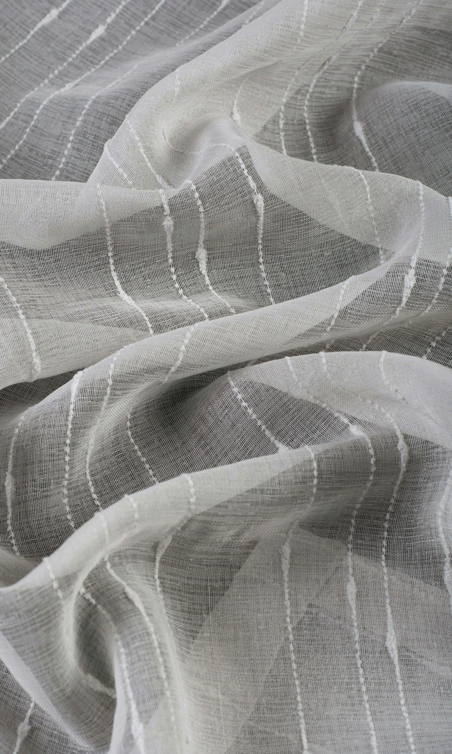 Striped Sheer Flat, Plain, Fake, Faux, European Relaxed Roman Blinds (Grey)
