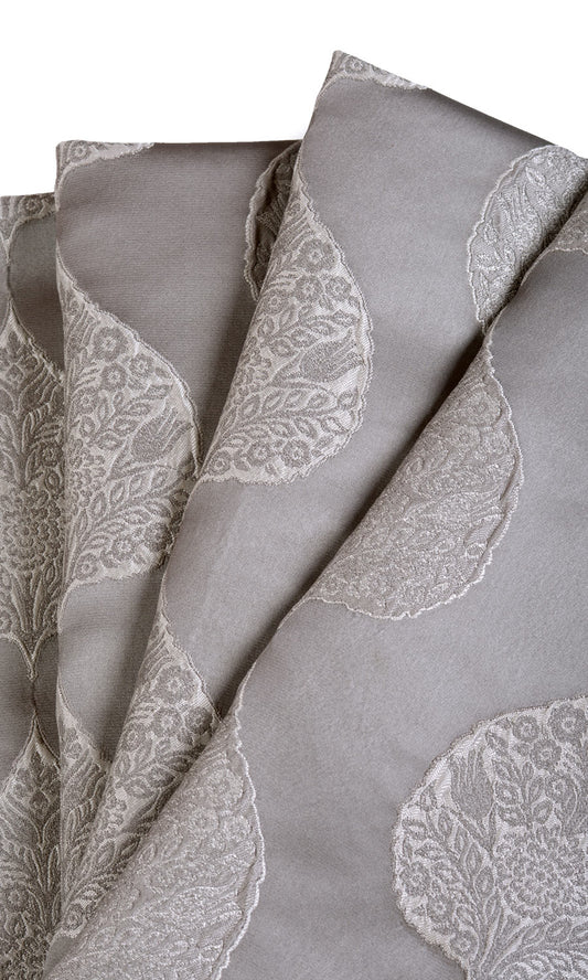 Ogee Patterned  Home Décor Fabric By the Metre (Pale Gray)