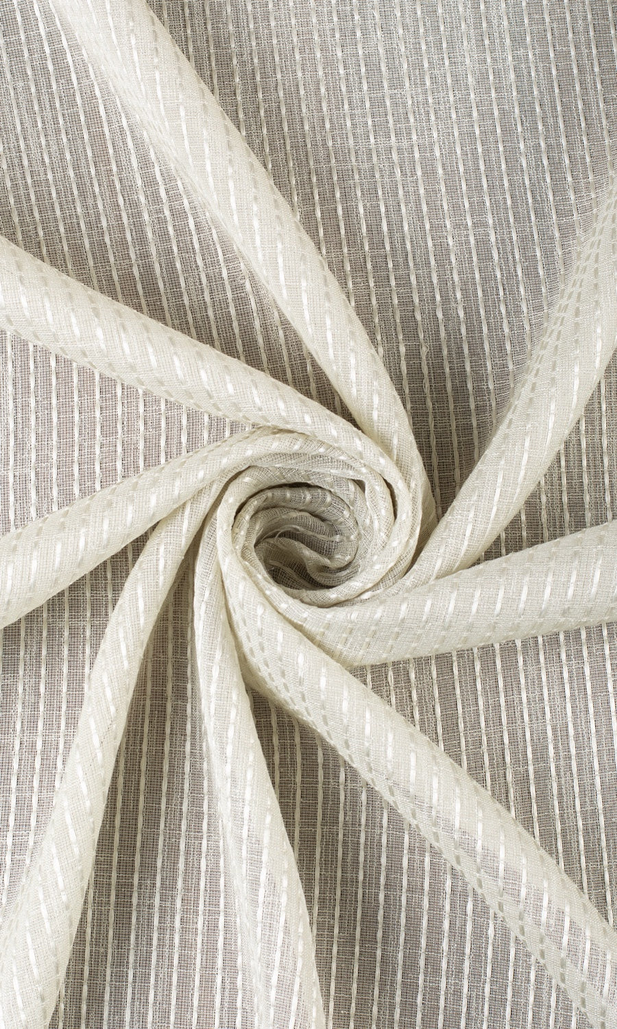 Striped Embroidery Sheer Flat, Plain, Fake, Faux, European Relaxed Roman Blinds (Gray)