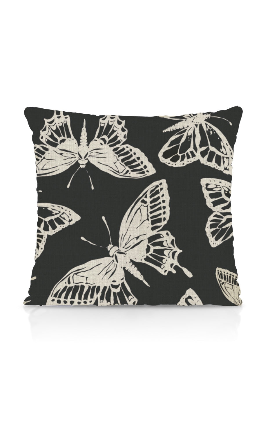 Botanical Printed Flat, Plain, Fake, Faux, European Relaxed Roman Blinds (Black/ Milky White)