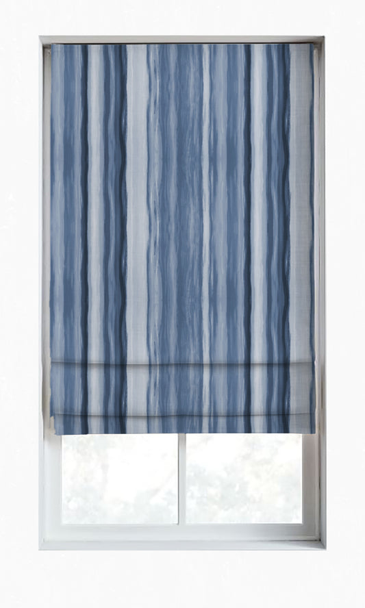 Modern Striped Home Décor Fabric Sample (Cobalt/ Denim Blue)
