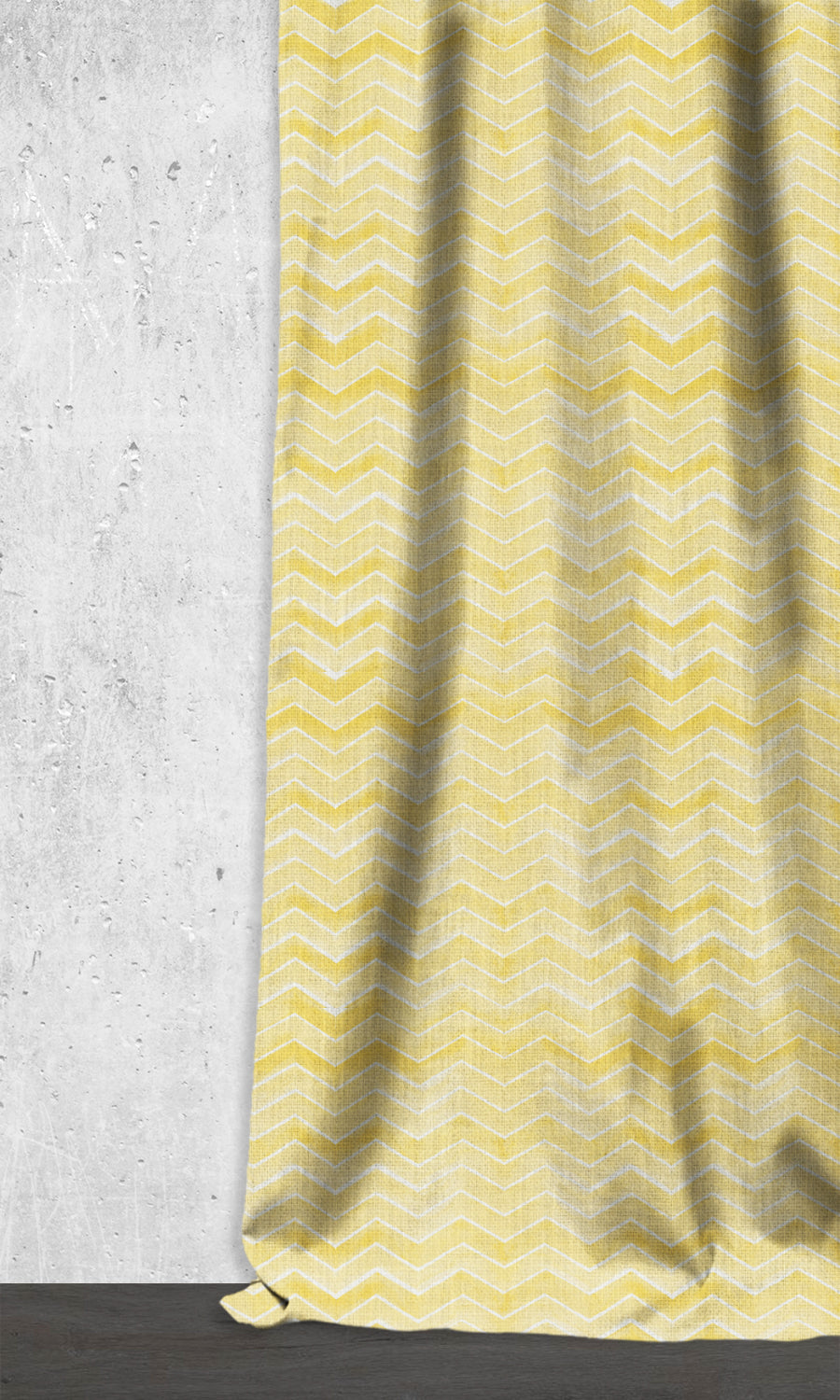 Chevron Print Home Décor Fabric Sample (White/ Yellow)