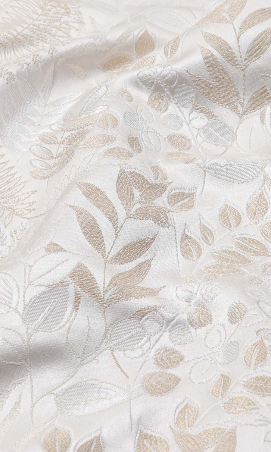 Botanical Flat, Plain, Fake, Faux, European Relaxed Roman Blinds (White/ Ivory)