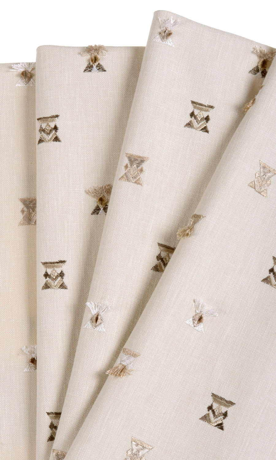 Embroidered Flat, Plain, Fake, Faux, European Relaxed Roman Blinds (Beige/ Brown/ White)