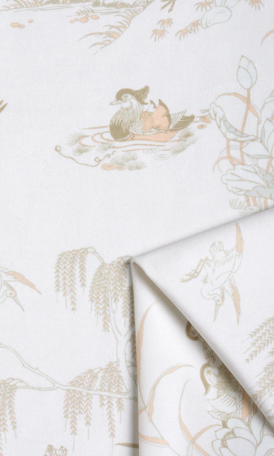 Chinoiserie Toile Velvet Blinds (White/ Ivory) Extra Long Short Wide