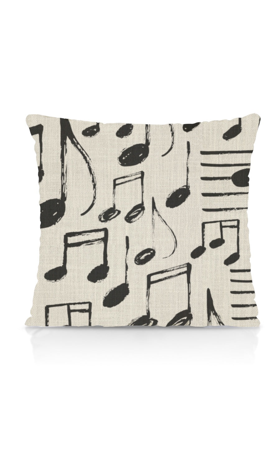 Music Themed Print Home Textile Fabric Material By the Metre (Black/ Milky White)