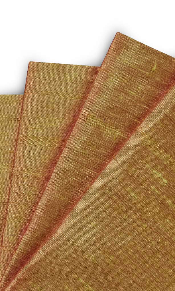 Dupioni Silk Roman Blinds (Mustard Orange) for Living, Bedroom, Kitchen, Bathroom